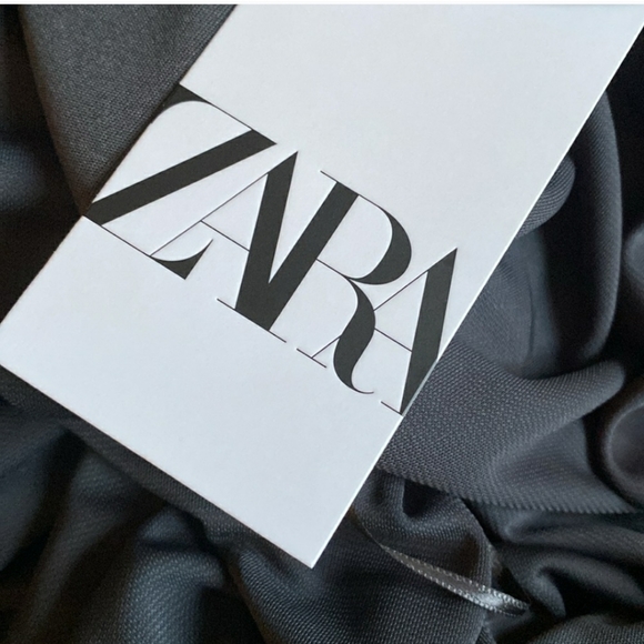 Zara Drapped Asymmetrical Midi Dress Gray - Picture 12 of 13